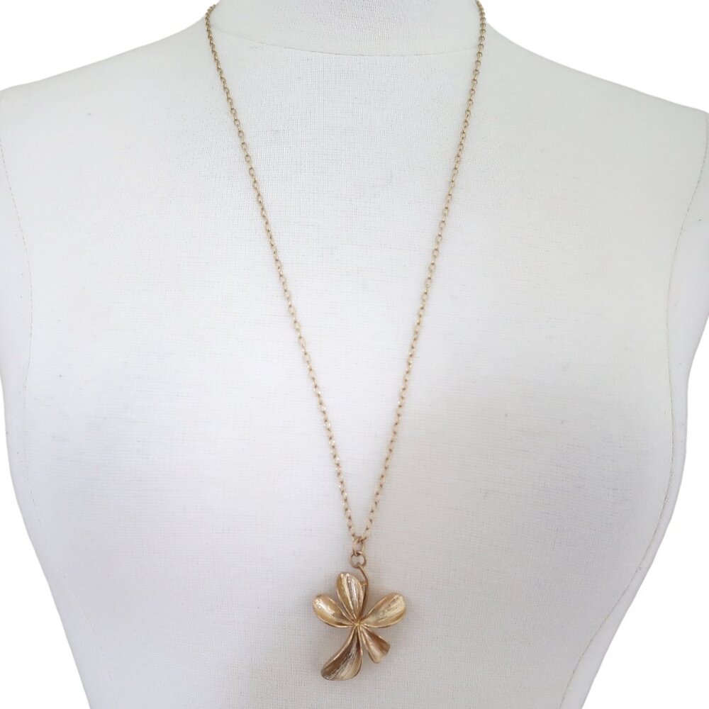 J CREW Orchid Flower pendant necklace